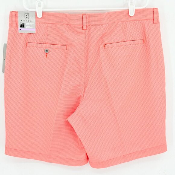 PGA Tour Men's Active Gripper Waistband UPF 50 Stretch Coral Shorts Size 34 NWT - Picture 2 of 11